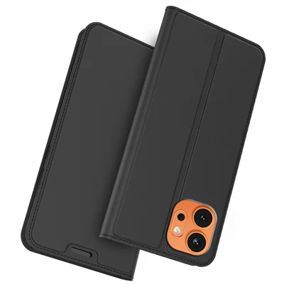 Fodral för Honor 600 5G, PU-läder med kortficka och ställfunktion - Svart