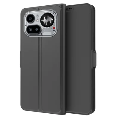 For Nothing Phone (4a) Pro Case Støjsikker TPU Inderskal Læder Telefonbeskyttelse med Kortoplager - Sort