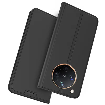 Funda para Oppo Find X9 Ultra 5G de Cuero PU con Soporte y Ranura para Tarjetas - Negro