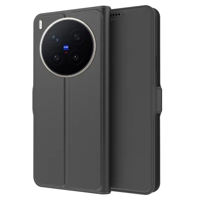 Funda para vivo X300 Ultra 5G, carcasa interior resistente a impactos de TPU, funda de cuero con ranura para tarjetas - Negro
