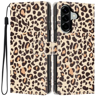 For Samsung Galaxy A05s 4G Wallet Case Pattern Printing PU Leather Stand Flip Phone Cover with Wrist Strap - Leopard Print
