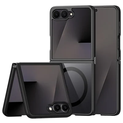 DUX DUCIS Serie Aimo per Samsung Galaxy Z Flip8 Custodia Magnetica PC + TPU con Retro Trasparente (Certificazione REACH) - Nero