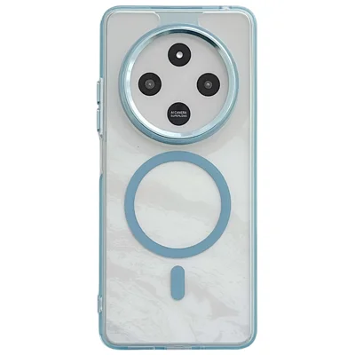 Magnetisch hoesje voor Xiaomi Redmi 14C 4G / 5G / 14R 5G / Poco C75 4G, schokbestendige TPU + PC transparante telefoonhoes - Blauw