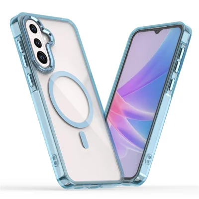 For Samsung Galaxy A26 5G Magnetic Case Shockproof TPU + PC Clear Phone Cover - Blue