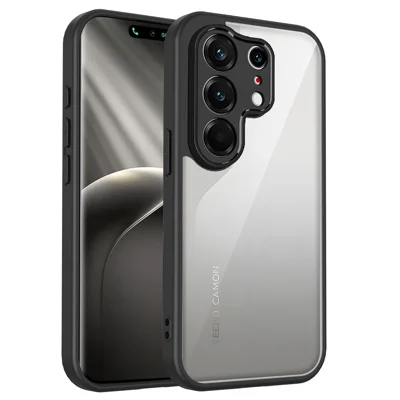 För TECNO Camon 50 Ultra 5G / 50 Pro 4G Skal Mattröd Hudtouch Transparent PC + TPU Chockabsorberande Telefonbakmatta - Svart