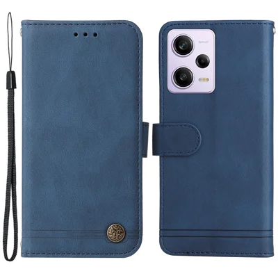 For Xiaomi Redmi Note 12 Pro+ 5G Leather Wallet Cases Skin Touch Phone Cover Stand with Strap - Blue