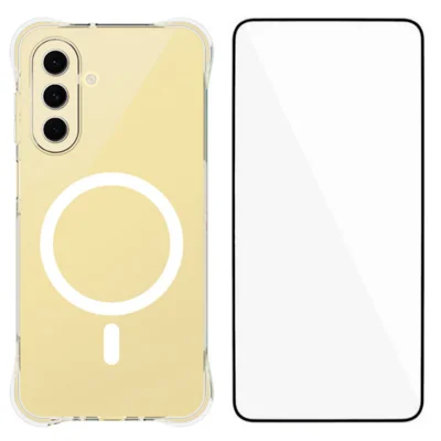  WANLONFENG for Samsung Galaxy A26 5G WL2 Series 2.0mm Magnetic Case Clear TPU Phone Back Cover with Screen Films - Transparent