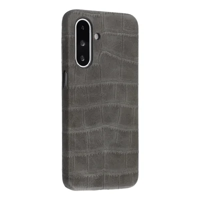 Samsung Galaxy S26+ hoesje met krokodillenpatroon, PU leer met PC+TPU beschermlaag - Grijs
