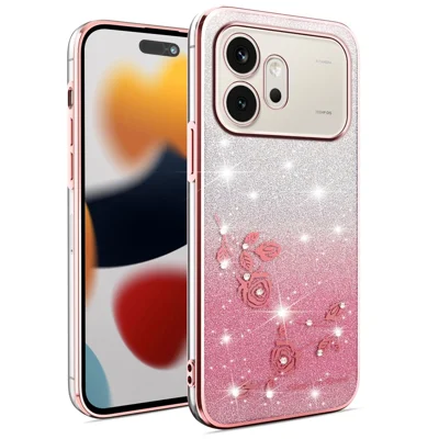 KADEM For Honor 600 5G telefonbeskyttelse Blomster TPU fleksibel gradient dæksel - Pink