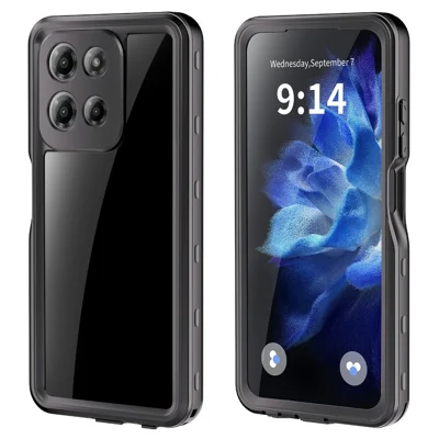 REDPEPPER A Series For Motorola Moto G (2026) 5G  /  G Play (2026) 5G IP68 Phone Case Clear Back Waterproof Cover - Black