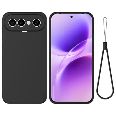 Funda de silicona líquida para vivo X300 FE 5G con correa para la mano - Negra
