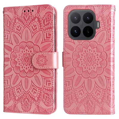  For Xiaomi 17T Case Sunflower Imprint Leather Wallet Phone Cover - Pink