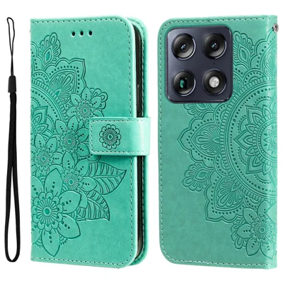 Funda para Motorola Signature 5G, diseño floral, billetera de cuero PU con soporte, funda para teléfono - Verde