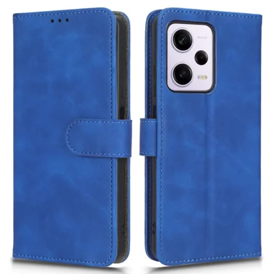 For Xiaomi Redmi Note 12 Pro 5G / Note 12 Pro Speed 5G / Poco X5 Pro 5G Skin-touch Feeling Phone Case Wallet Stand Flip Shockproof PU Leather+TPU Cover - Blue