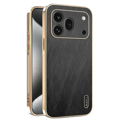 KADEM Coque pour Honor 600 Pro 5G, Finition Galvanisée, Texture Soie, Arrière en PU + TPU - Noir