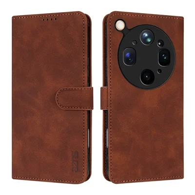 AZNS Funda para Oppo Find X9 Ultra 5G, carcasa de cuero PU con billetera - Marrón