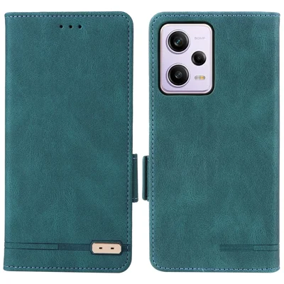 For Xiaomi Redmi Note 12 Pro 5G / Note 12 Pro Speed 5G / Poco X5 Pro 5G PU Leather Anti-drop Case Hardware Decor Dual Magnetic Clasp Wallet Stand Phone Cover - Blue