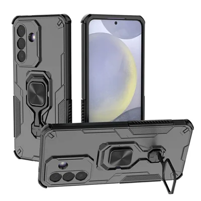 Capa para Samsung Galaxy A27 com Anel Giratório e Suporte PC + TPU à Prova de Choque - Preto