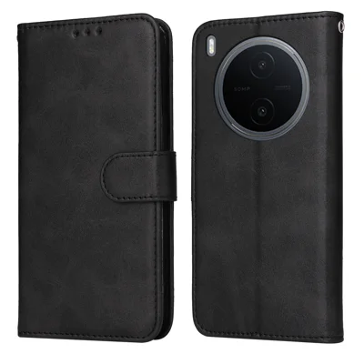  For vivo Y600 Pro 5G Case Wallet PU Leather Folio Flip Phone Cover - Black