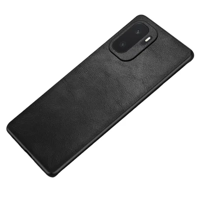 For OnePlus Ace 6 Ultra 5G Case Retro Leather Coated PC + TPU Phone Cover - Black