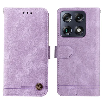 Fundas de Cuero con Billetera Signature 5G para Motorola, Funda con Textura Táctil, Soporte con Correa - Morado