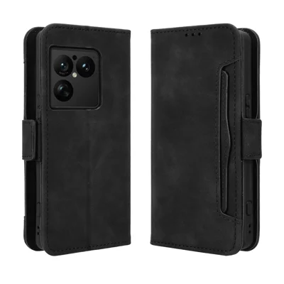 Funda de cuero para Sony Xperia 1 VIII, funda cartera con múltiples ranuras para tarjetas - Negro