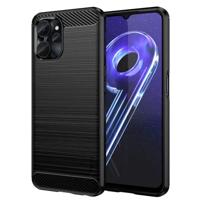 MOFI JK TPU Series-1 for Realme 9i 5G / Realme 10 5G TPU Case, Carbon Fiber Brushed Phone Back Cover - Black