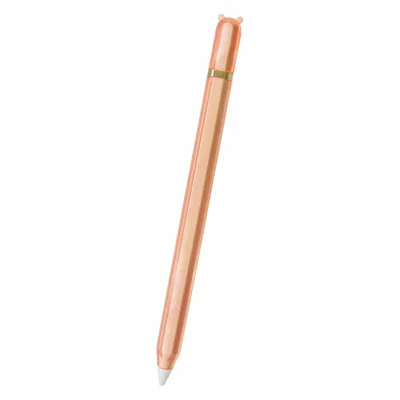 For Apple Pencil Pro  /  Pencil (2nd Generation) TPU Case Cartoon Animal-Ear Style Shockproof Anti-Slip Stylus Pen Protective Cover with Silicone Nib Cap - Orange