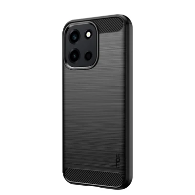Funda MOFI para OnePlus Turbo 6V 5G / OnePlus Nord 6 5G / OnePlus Turbo 6 5G, Funda Trasera de TPU Suave con Textura de Fibra de Carbono y Acabado Mate - Negro