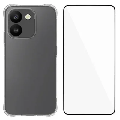  WANLONFENG na Honor 600 Smart 5G seria WL Etui na Telefon 2,0 mm TPU z Folią z Szkła Hartowanego - Przezroczyste