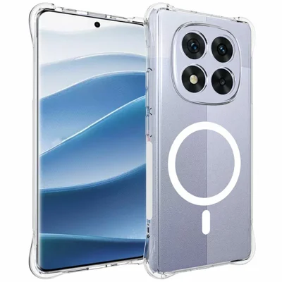 Bulk Purchasing for Xiaomi Redmi Note 14 Pro 4G Magnetic Case TPU Anti-drop Phone Back Cover - Transparent