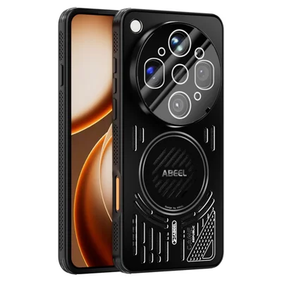 ABEEL Obudowa magnetyczna na Oppo Find X9 Ultra 5G z aluminium, PC i TPU, wydrążona konstrukcja odprowadzająca ciepło - Czarny