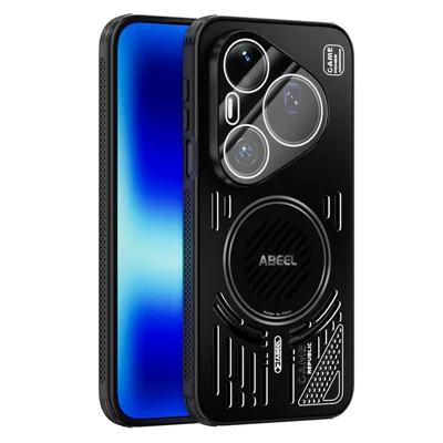 ABEEL pour Huawei Pura 90 Pro Max Étui Magnétique en Alliage d'Aluminium + PC + TPU avec Dissipation de Chaleur Creuse - Noir