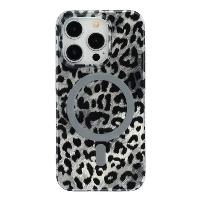 Capa para iPhone 15 Pro Compatível com MagSafe IMD com Estampa de Leopardo TPU PC - Estilo C