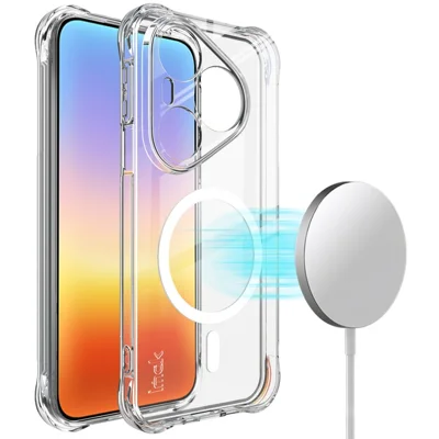 IMAK for Huawei Pura 90s Pro 5G / Pura 90 Pro Magnetic Case Airbag Shockproof Protection TPU Phone Cover - Transparent
