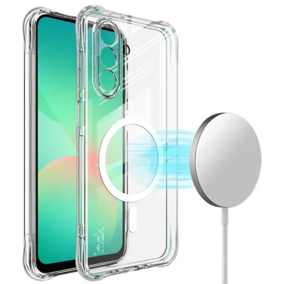 IMAK for Samsung Galaxy A26 5G Magnetic Case Airbag Shockproof Protection TPU Phone Cover - Transparent