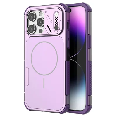 Capa para iPhone 14 Pro Max, Capa à Prova de Choques com Airbag em PC+TPU, Compatível com MagSafe - Roxo