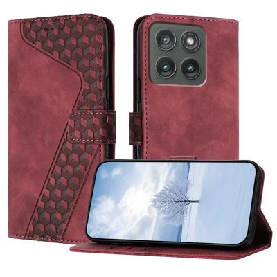 Für Motorola Edge (2026) Ledertasche mit 7-förmigem Muster, Brieftasche, Ständer, stoßfestes Handycover - Braun