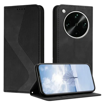 Funda de cuero con textura táctil para teléfono Oppo Find X9 Ultra 5G, con billetera y soporte, color negro