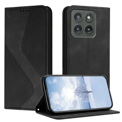 Für Motorola Edge (2026) Handytasche Hautfühlende Ledertasche mit Ständer und Geldbörse - Schwarz