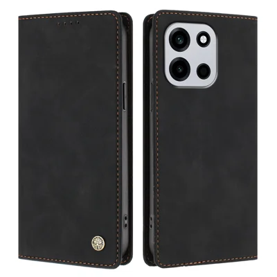 Voor OnePlus Nord 6 5G Hoesje HX RFID Blokkering Portefeuille Stand Lederen Flip Hoesje - Zwart