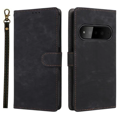Cover per telefono Natural AI per SoftBank, portafoglio, blocco RFID, in ecopelle PU, con supporto e cinturino - Nero