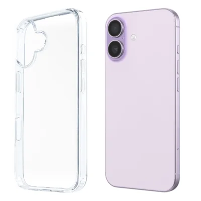 COTECi For iPhone 16 Plus Clear Phone Case AI Camera Cutout Shockproof TPU PC Back Cover