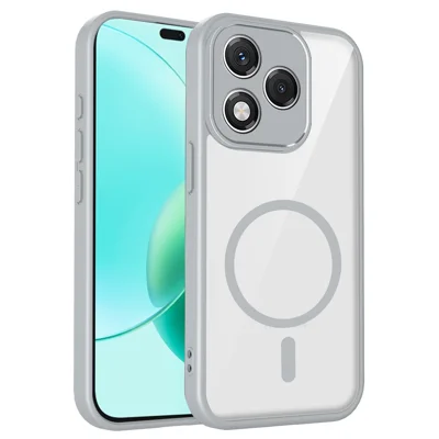 For Honor 600 Lite 5G / 500 Smart 5G Magnetic Case Transparent PC + TPU Shockproof Skin-friendly Phone Cover - Grey