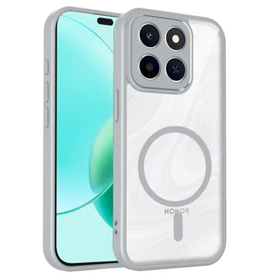 Capa Magnética Transparente para Honor X8c 4G, Capa de Telemóvel Resistente a Choques em PC + TPU, Sensação Suave ao Toque - Cinzento