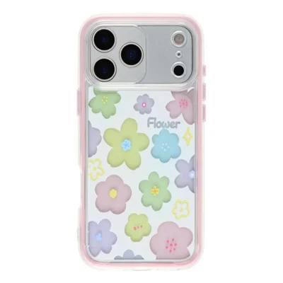 For iPhone 18 Pro Max / 17 Pro Max Case Colorful Floral Pattern Soft TPU Shockproof Phone Cover - Pink