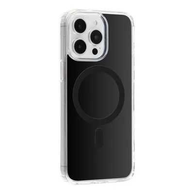 For iPhone 13 Pro Max Magnetic Case PC + TPU Drop-Resistant Protective Phone Cover - Black