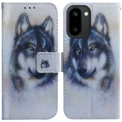 Portemonnee Hoesje voor OnePlus Ace 6 5G / Ace 6T 5G / 15R 5G Patroonprint Leren Telefoonhoesje - Wolf
