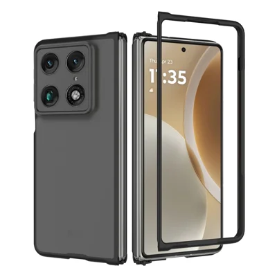 Прозрачный чехол для Motorola Razr Fold 5G, защитный чехол из ТПУ и поликарбоната, защита от царапин, ударопрочный — серый, черный