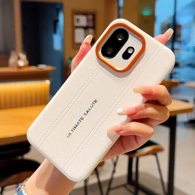 Capa para OnePlus 15T 5G com Textura em Pele, PC + TPU, Capa Protetora Antiderrapante - Branco